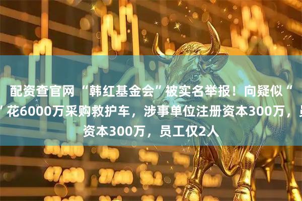 配资查官网 “韩红基金会”被实名举报！向疑似“空壳公司”花6000万采购救护车，涉事单位注册资本300万，员工仅2人